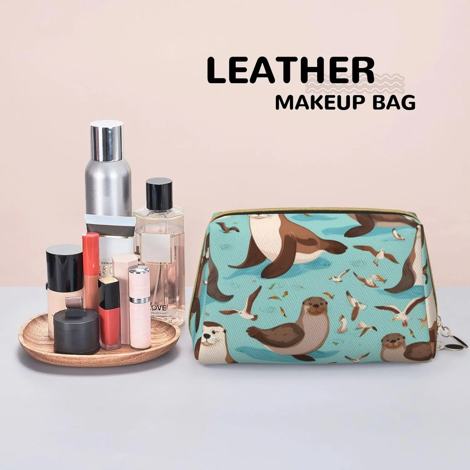 Otters Toiletry Pouch, Travel-Friendly Makeup Organizer For Makeup Brushes, Lipsticks
