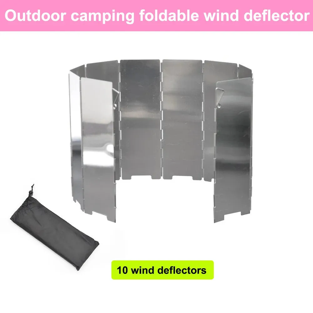 Outdoor camping wind deflector ultra light aluminum alloy foldable with pin stove head wind deflector portable wind deflector