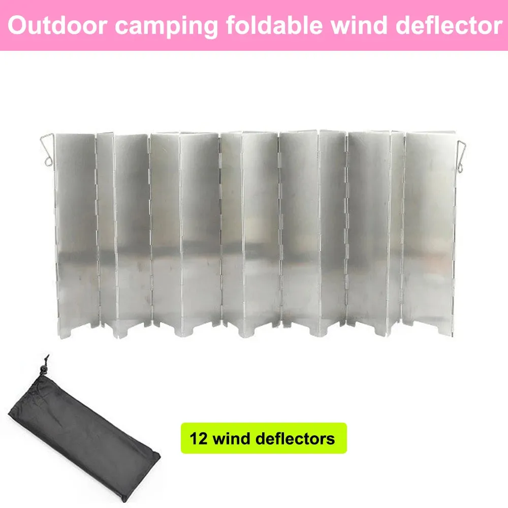 Outdoor camping wind deflector ultra light aluminum alloy foldable with pin stove head wind deflector portable wind deflector