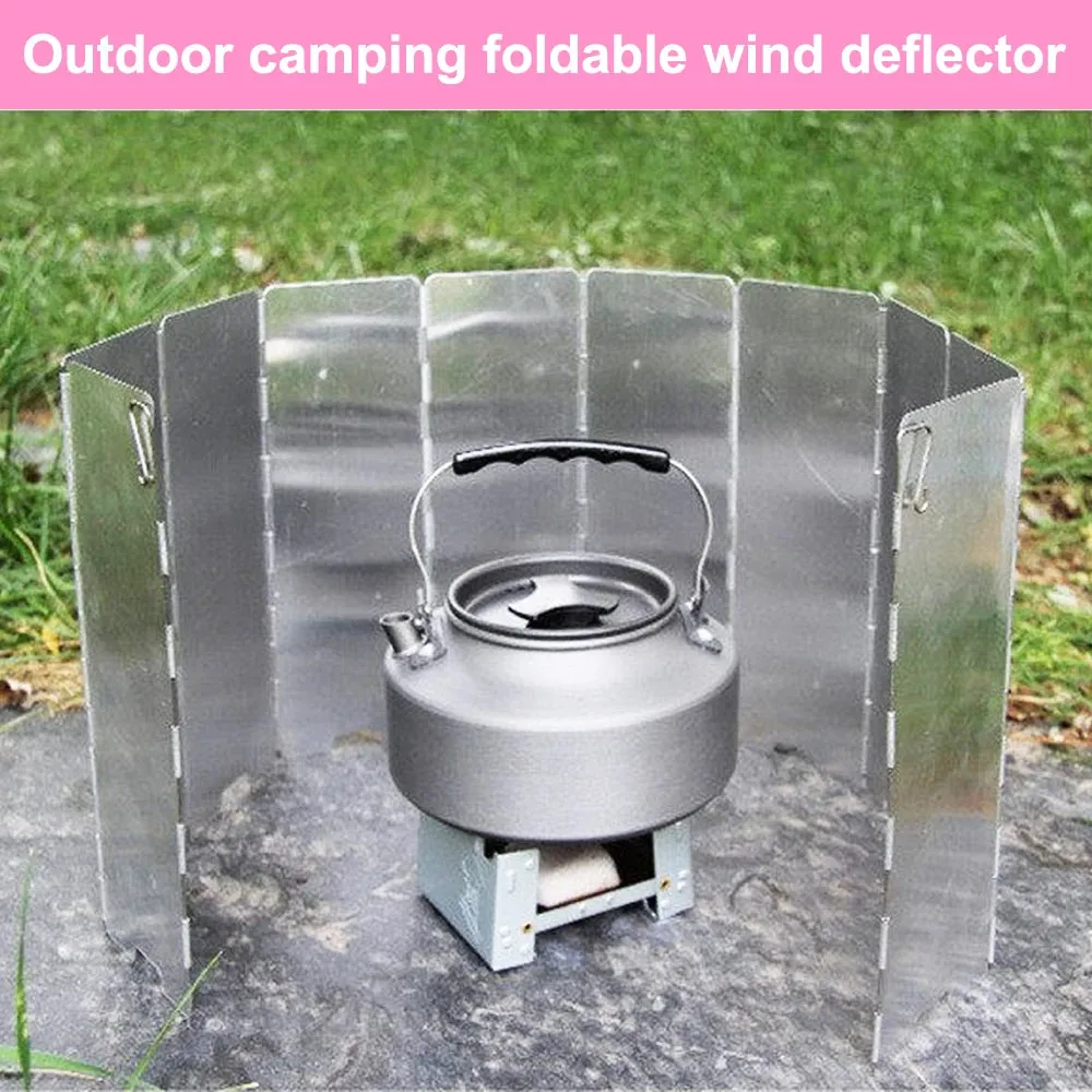 Outdoor camping wind deflector ultra light aluminum alloy foldable with pin stove head wind deflector portable wind deflector