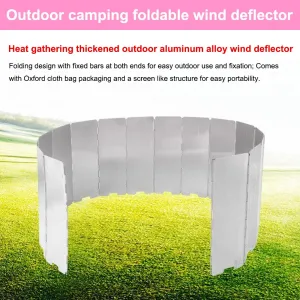 Outdoor camping wind deflector ultra light aluminum alloy foldable with pin stove head wind deflector portable wind deflector