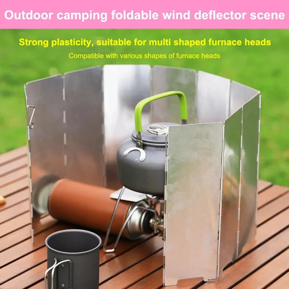Outdoor camping wind deflector ultra light aluminum alloy foldable with pin stove head wind deflector portable wind deflector