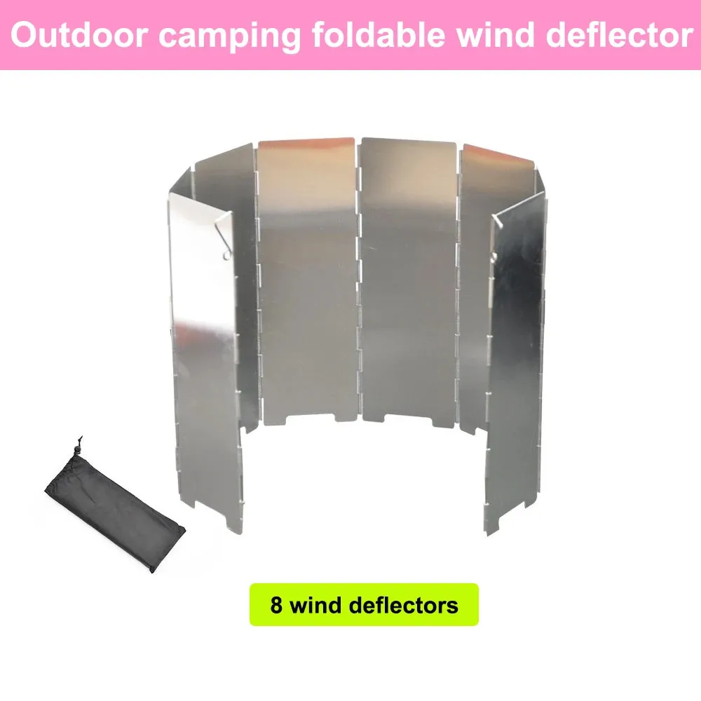 Outdoor camping wind deflector ultra light aluminum alloy foldable with pin stove head wind deflector portable wind deflector