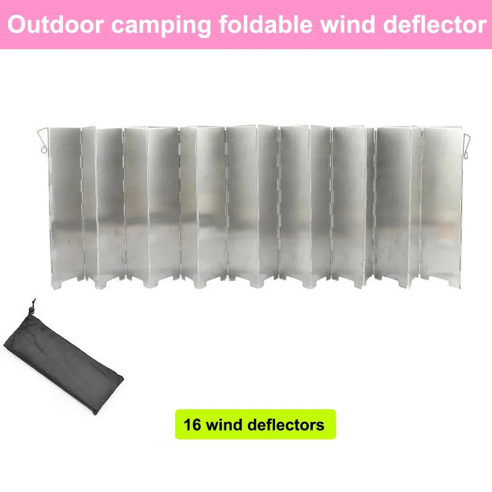 Outdoor camping wind deflector ultra light aluminum alloy foldable with pin stove head wind deflector portable wind deflector