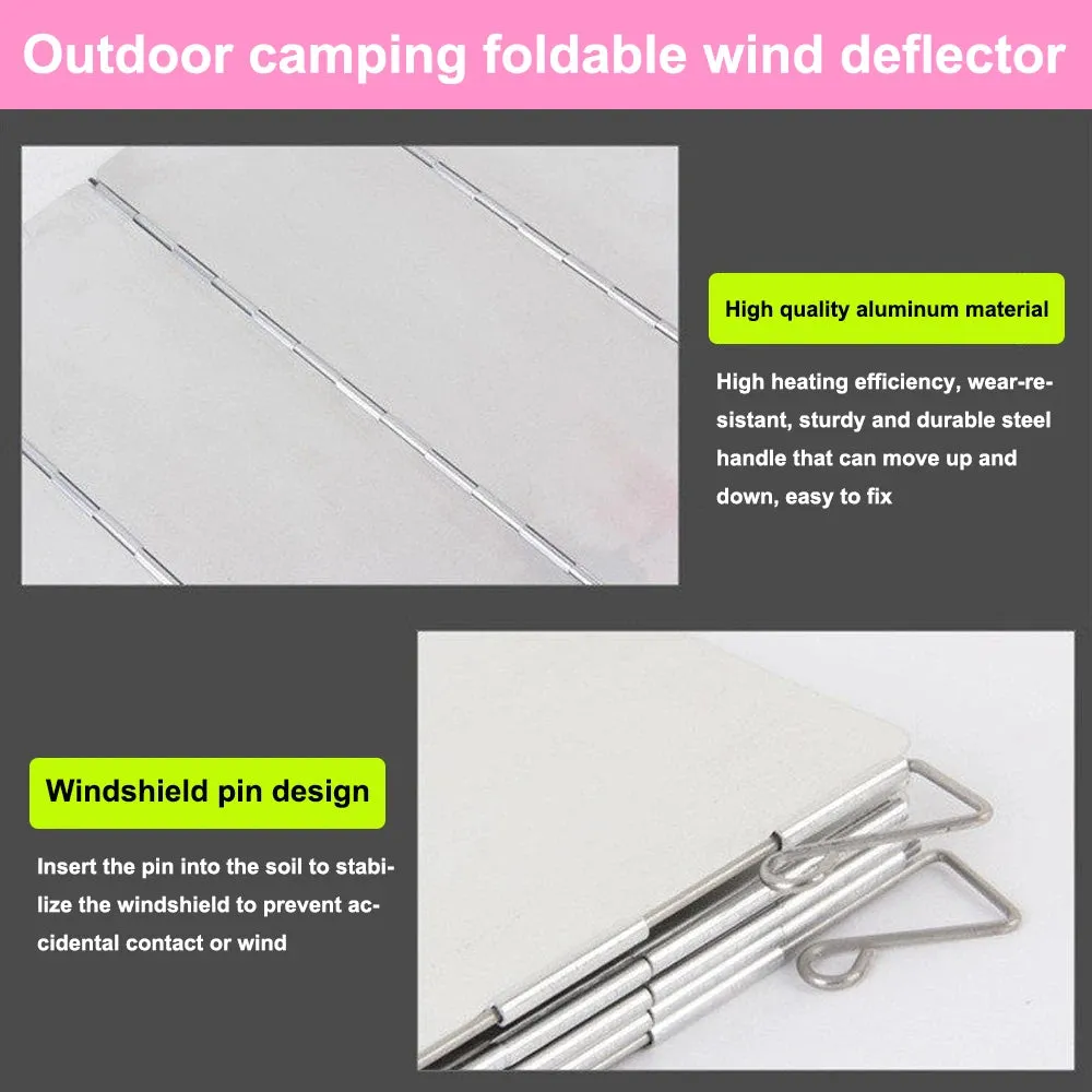 Outdoor camping wind deflector ultra light aluminum alloy foldable with pin stove head wind deflector portable wind deflector