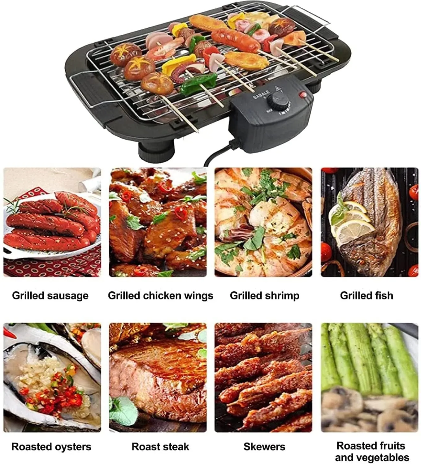 Outdoor Indoor for Removable Cooking Adjustable Drip Barbecue Grill Temperature, & 2000W with Huge savings EzBBQ: Electric Smokeless Tray Design Live chat support &
