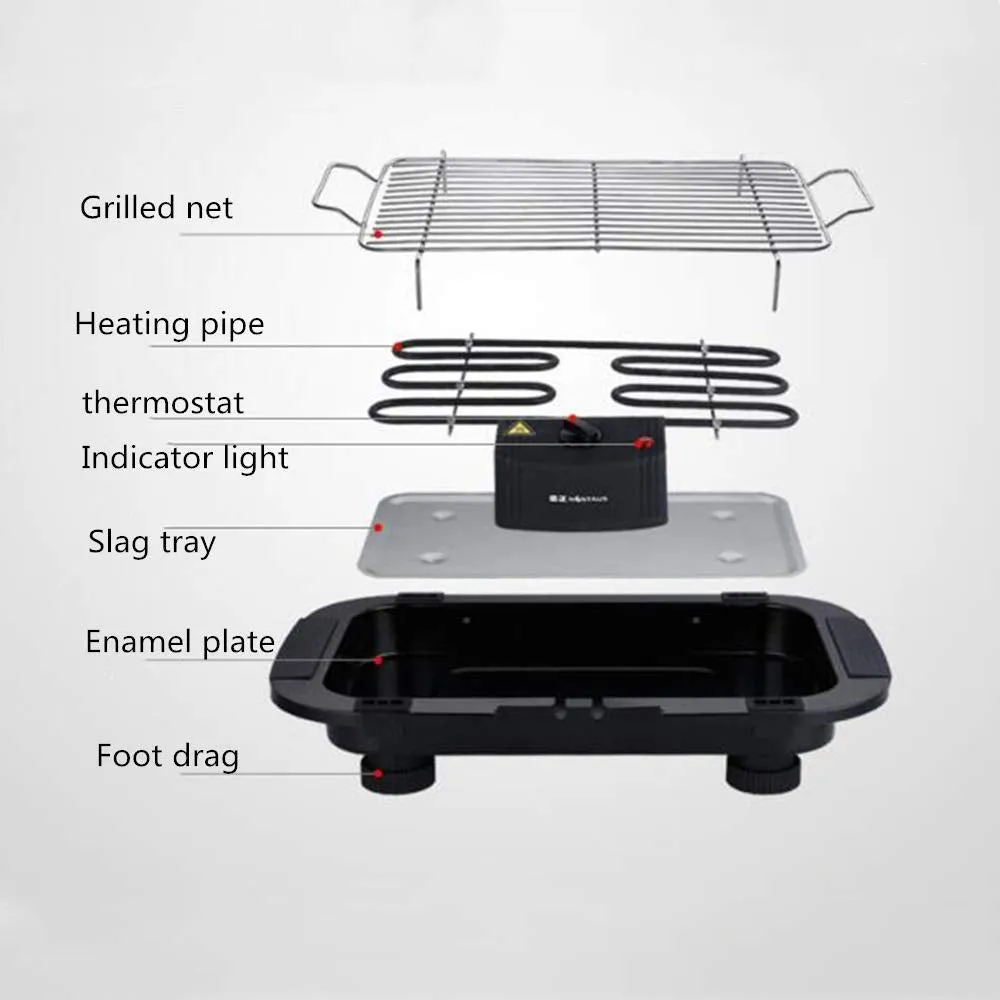 Outdoor Indoor for Removable Cooking Adjustable Drip Barbecue Grill Temperature, & 2000W with Huge savings EzBBQ: Electric Smokeless Tray Design Live chat support &