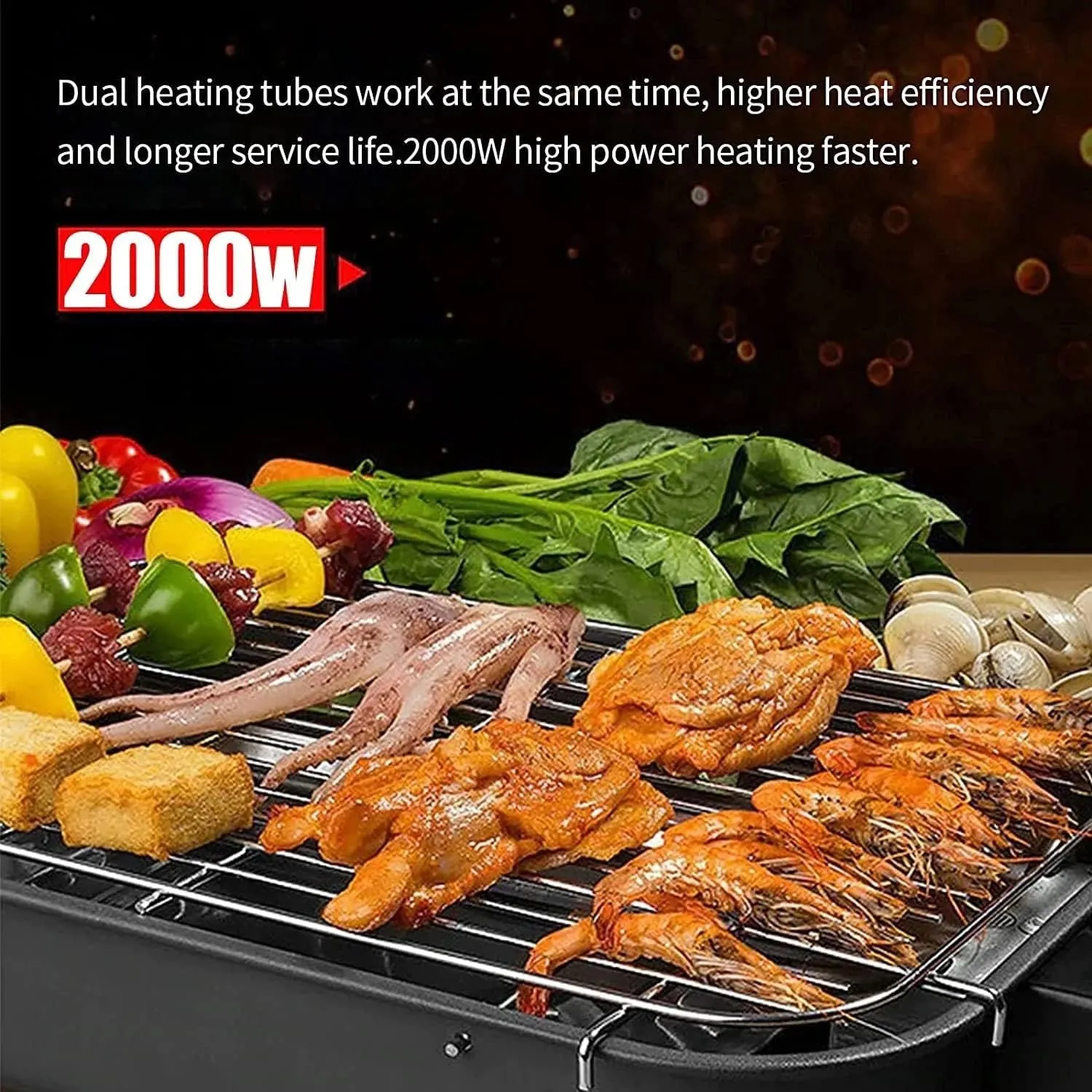 Outdoor Indoor for Removable Cooking Adjustable Drip Barbecue Grill Temperature, & 2000W with Huge savings EzBBQ: Electric Smokeless Tray Design Live chat support &