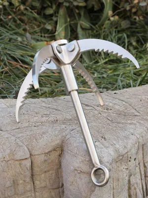 Outdoor Steel Grappling Hook Foldable 4 Claws Rock Folding Survival Claw Gravity-Hook Rock Climbing Tools