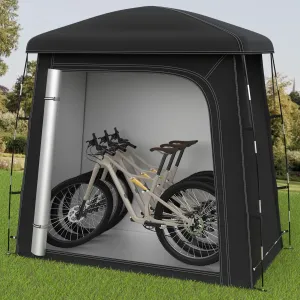 Outdoor Storage Shed Tent, Oversized Bike Storage Tent for 2-3 Bikes, 200X100X190CM Portable Foldable Garage/Garden Storage Tent, Waterproof Anti-uv Outdoor Bicycle Cover