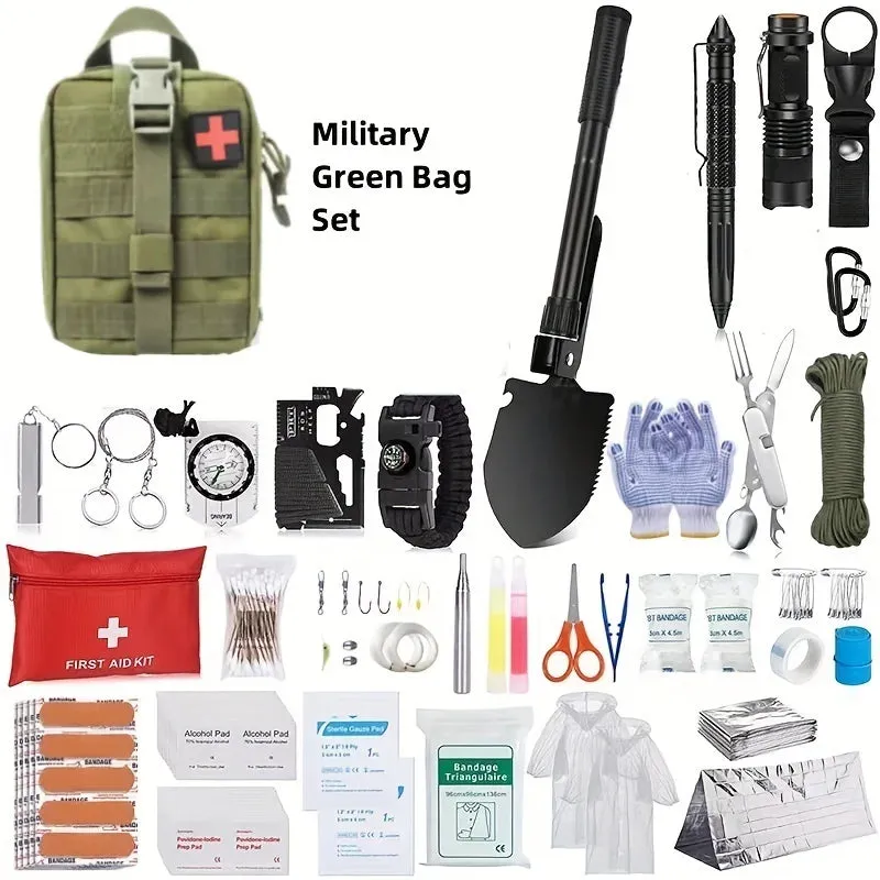 Outdoor Survival Tool Set - Multifunctional Camping and Travel Equipment, EDC Emergency Tactical Package