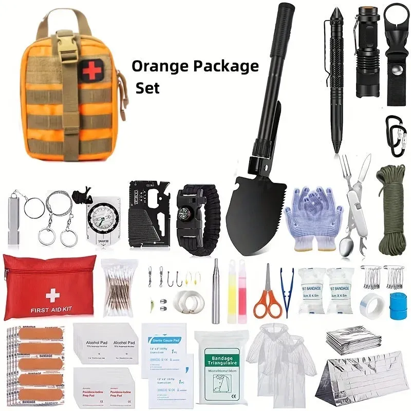 Outdoor Survival Tool Set - Multifunctional Camping and Travel Equipment, EDC Emergency Tactical Package