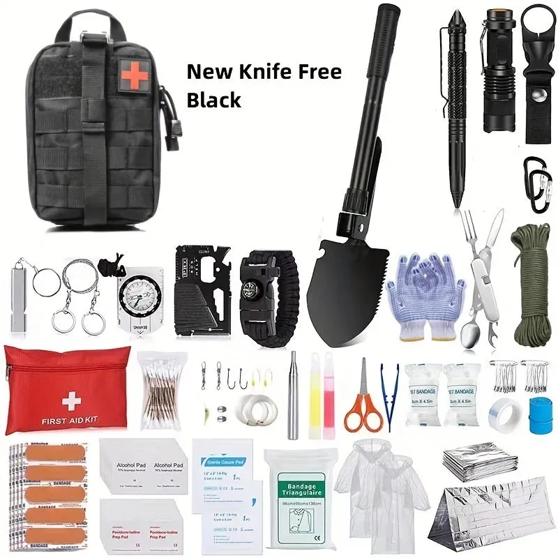 Outdoor Survival Tool Set - Multifunctional Camping and Travel Equipment, EDC Emergency Tactical Package