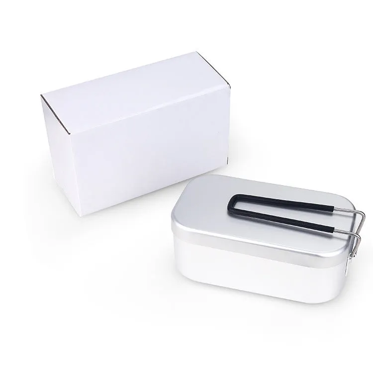 Outdoor Travel Camping Camping Lunch Box Portable Foldable Aluminum Lunch Box Retro Lunch Box Small, Style:Small Regular Lunch Box