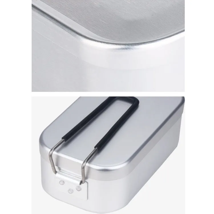 Outdoor Travel Camping Camping Lunch Box Portable Foldable Aluminum Lunch Box Retro Lunch Box Small, Style:Small Regular Lunch Box