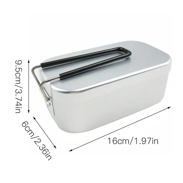 Outdoor Travel Camping Camping Lunch Box Portable Foldable Aluminum Lunch Box Retro Lunch Box Small, Style:Small Regular Lunch Box