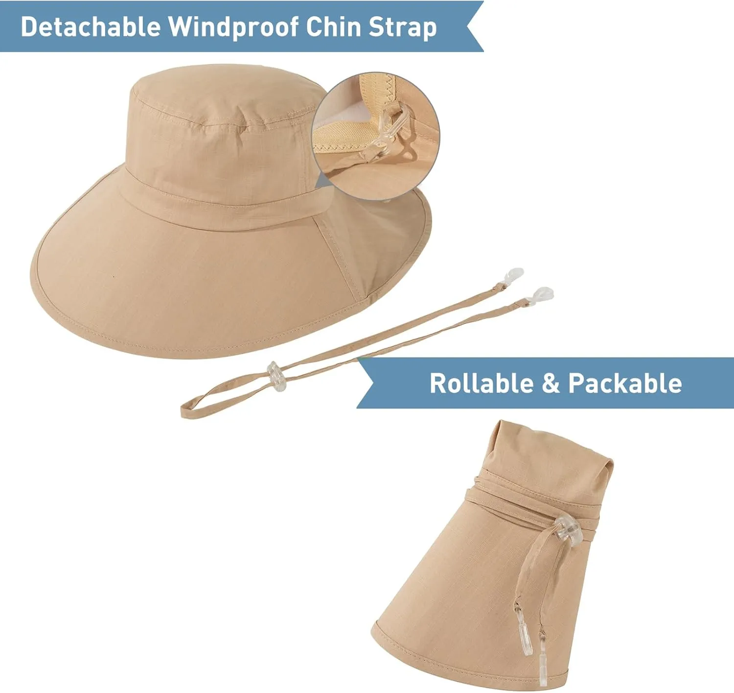 Oversize XL/XXL Women Cotton Sun Hat UPF 50  Sunhat with Neck Flap Gardening Sun Protection Outdoor Hiking Fishing
