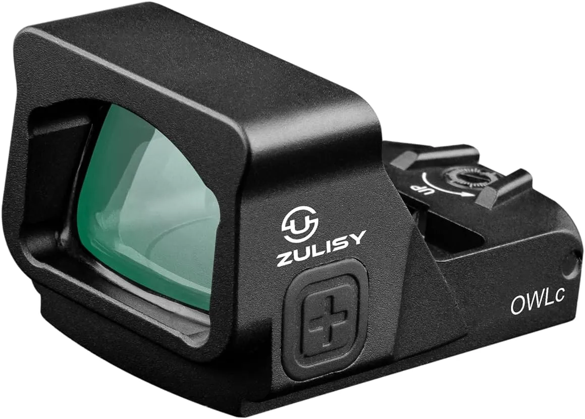 OWLc 3 MOA Green Dot & 56 MOA Circle Reticle Sight for Astigmatism, fit Doctor/Viper Footprint Full-Size Pistol Mount, Shake to Awake, 1x24mm Open Reflex Optic with Picatinny Rail Adapter Plate