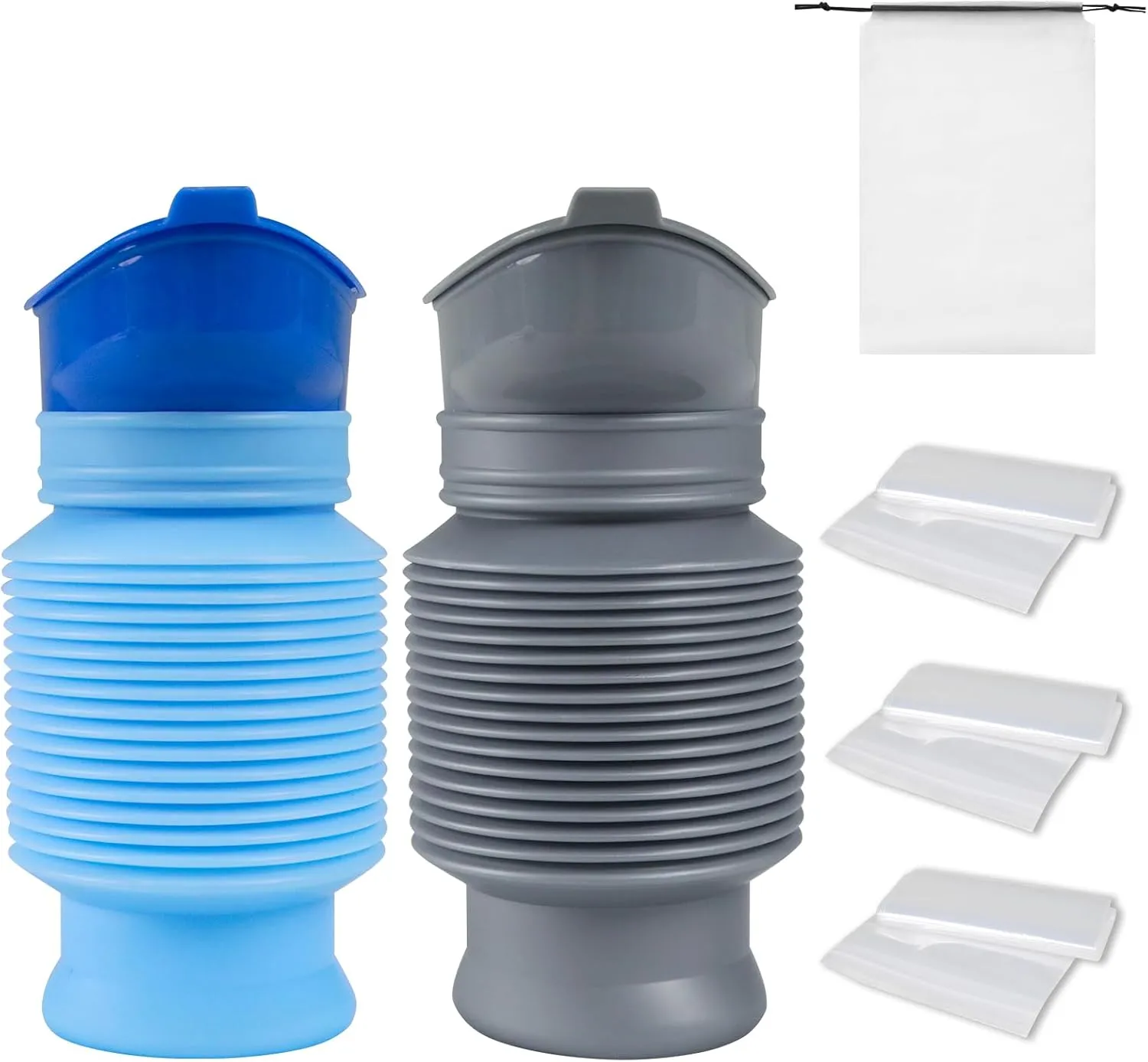 Pee Bottles for Men, Adjustable Emergency Urinal 750ml, Car Pee Bottle for Men and Women, Portable Toilet for Car, Shrinkable Personal Mobile Toilet,Urine Bottle, Travelling, Traffic Jams & Hiking