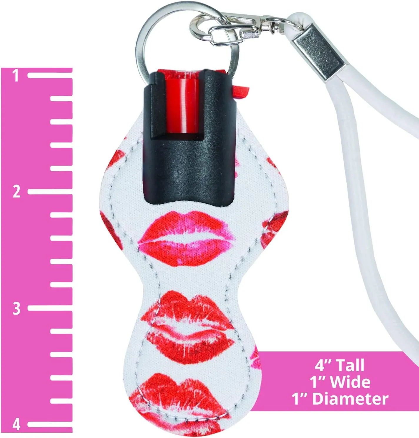 Pepper Spray Keychain Personal Alarm for Women - Police Strength OC Spray w/Safety Flip - Hear 600ft Away - Quick Release