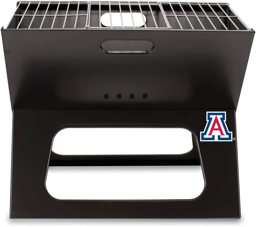 PICNIC TIME NCAA Arizona Wildcats X-Grill Portable Grill - Camping Grill - Small Charcoal Grill for Tailgating