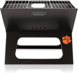 PICNIC TIME NCAA Clemson Tigers X-Grill Portable Grill - Camping Grill - Small Charcoal Grill for Tailgating
