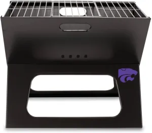 PICNIC TIME NCAA Kansas State Wildcats X-Grill Portable Grill - Camping Grill - Small Charcoal Grill for Tailgating