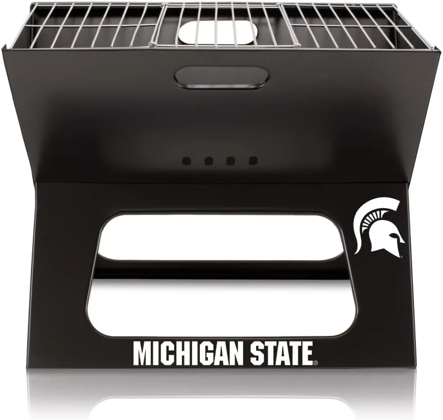PICNIC TIME NCAA Michigan State Spartans X-Grill Portable Grill - Camping Grill - Small Charcoal Grill for Tailgating