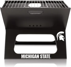 PICNIC TIME NCAA Michigan State Spartans X-Grill Portable Grill - Camping Grill - Small Charcoal Grill for Tailgating