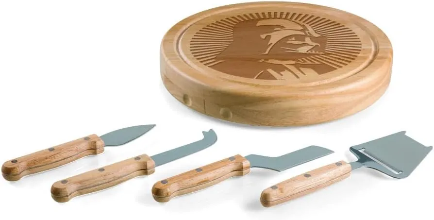 PICNIC TIME Star Wars Darth Vader Circo Cheese Board and Knife Set, Charcuterie Board Set, Wood Cutting Board, (Parawood), 10.2 x 10.2 x 1.6