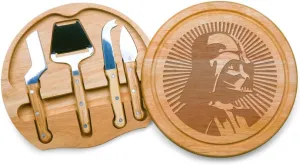 PICNIC TIME Star Wars Darth Vader Circo Cheese Board and Knife Set, Charcuterie Board Set, Wood Cutting Board, (Parawood), 10.2 x 10.2 x 1.6
