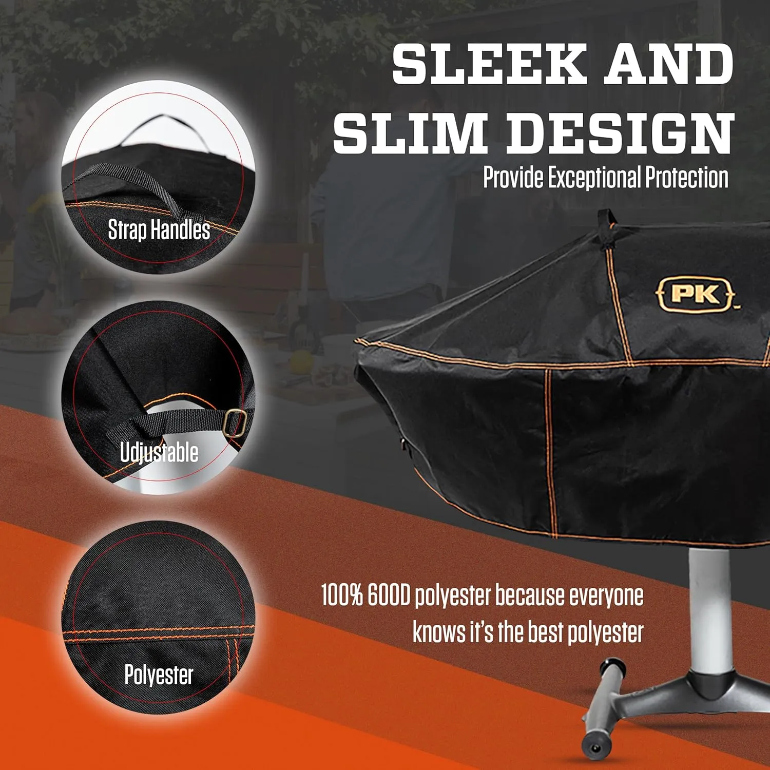 PK Grills PK360 Grill Cover for Outdoor Grill, Grill Accessories, Waterproof, Fits PK 360 Grill and Smoker, Black