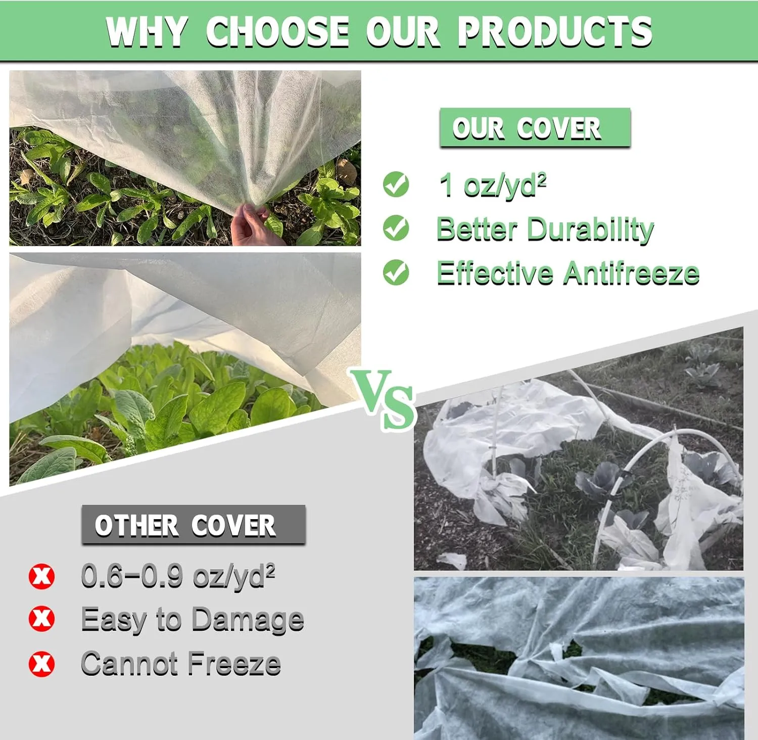 Plant Covers Freeze Protection, 10'x 30' Frost Cloth for Outdoor Plants, Winter Plant Cover for Frost Protection, Plant Blanket Floating Row Covers for Garden and Tree
