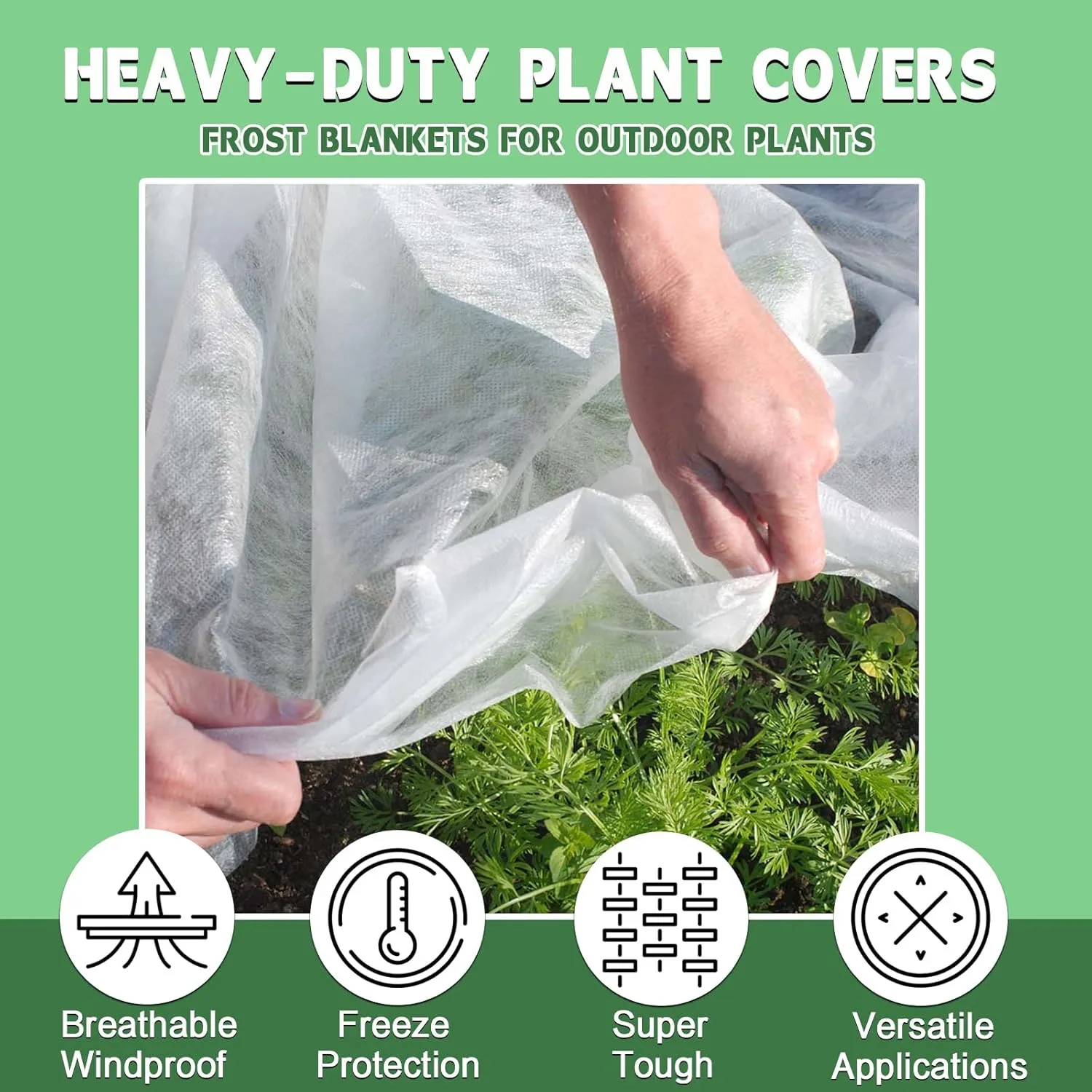 Plant Covers Freeze Protection, 10'x 30' Frost Cloth for Outdoor Plants, Winter Plant Cover for Frost Protection, Plant Blanket Floating Row Covers for Garden and Tree