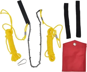 Pocket Chainsaw, 24 Inches 34 Sections 11 Knives Portable Folding Chainsaw, Rope Saw Tree Saw High Limb Pocket Chainsaw for Campting, Cutting Trees, Survival Gear, Hunting, Pruning