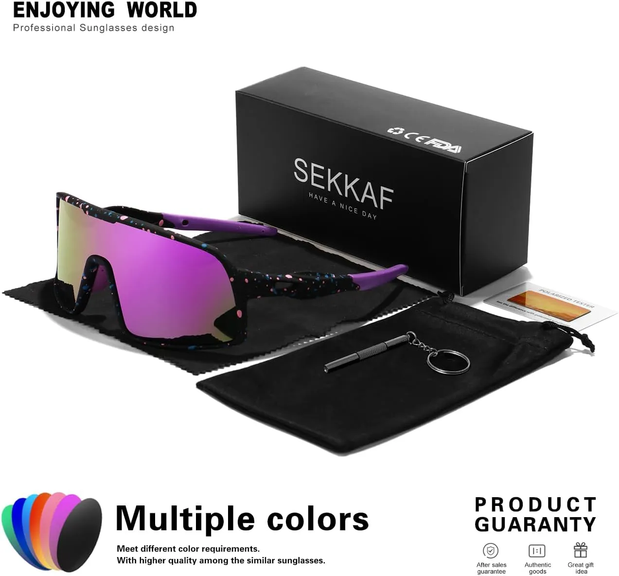 Polarized Sports Sunglasses for Men and Women Cycling Glasses UV Protection Goggles for Mountain Bike Running Fishing