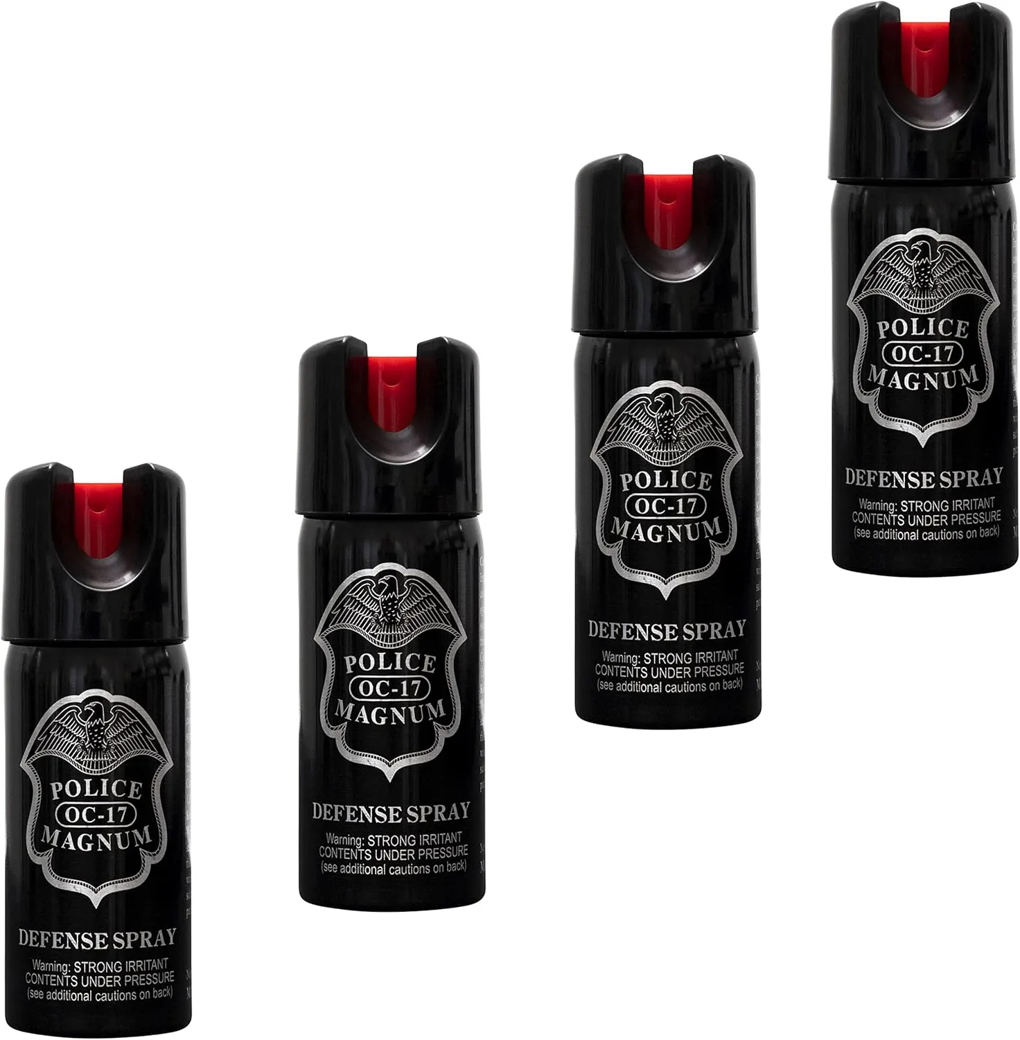 POLICE MAGNUM Pepper Spray Security- 2 Ounce Twist Locks- Portable Self Defense Canisters (4 Pack)