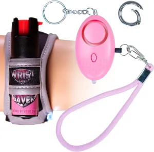 Police Strength OC Pepper Spray for Running, Lightweight Compact Self Defense Wristband Ideal for Women Runners, Joggers & Walkers w/ID Card, LED Light & Reflective Edging