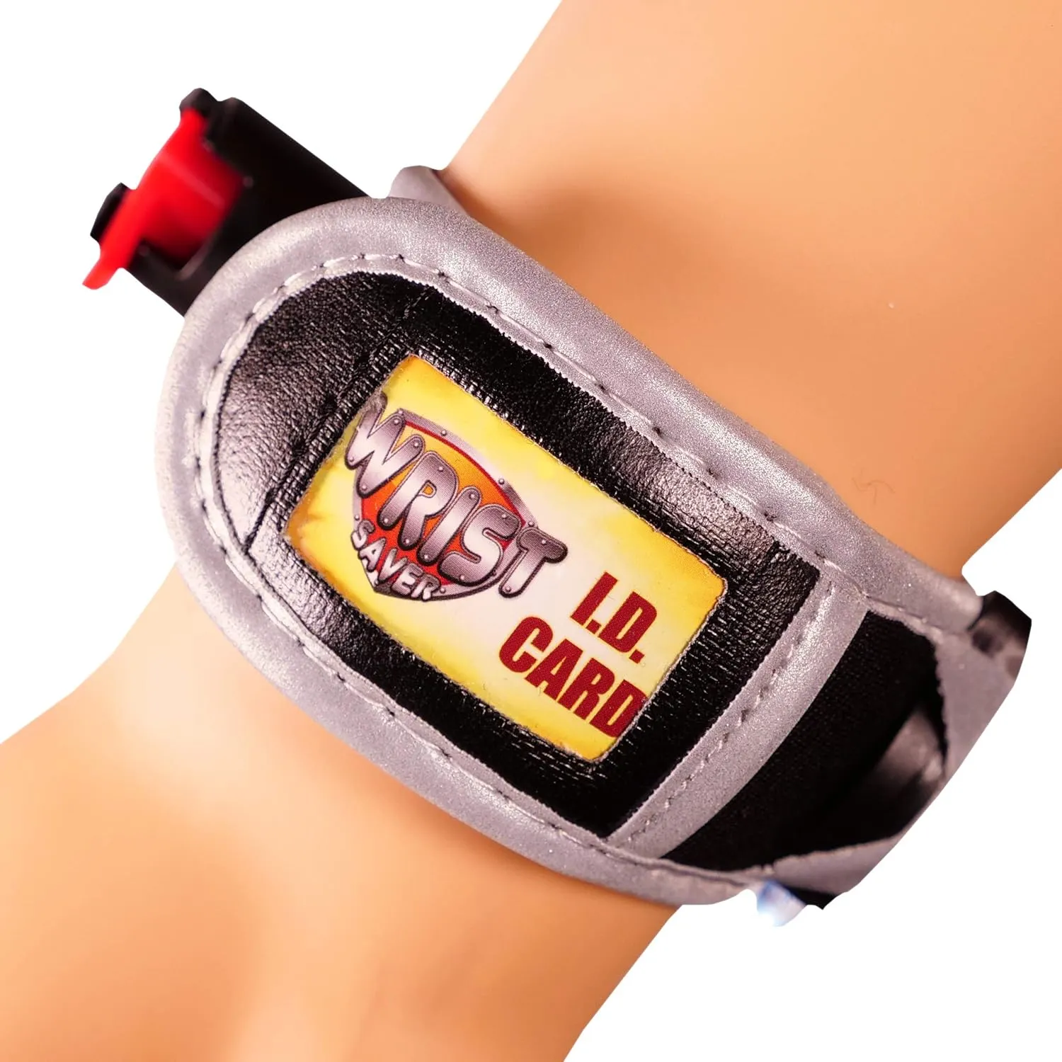 Police Strength OC Pepper Spray for Running, Lightweight Compact Self Defense Wristband Ideal for Women Runners, Joggers & Walkers w/ID Card, LED Light & Reflective Edging