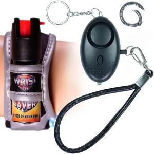 Police Strength OC Pepper Spray for Running, Lightweight Compact Self Defense Wristband Ideal for Women Runners, Joggers & Walkers w/ID Card, LED Light & Reflective Edging