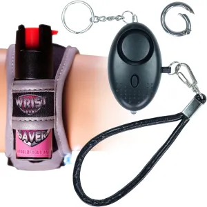 Police Strength OC Pepper Spray for Running, Lightweight Compact Self Defense Wristband Ideal for Women Runners, Joggers & Walkers w/ID Card, LED Light & Reflective Edging