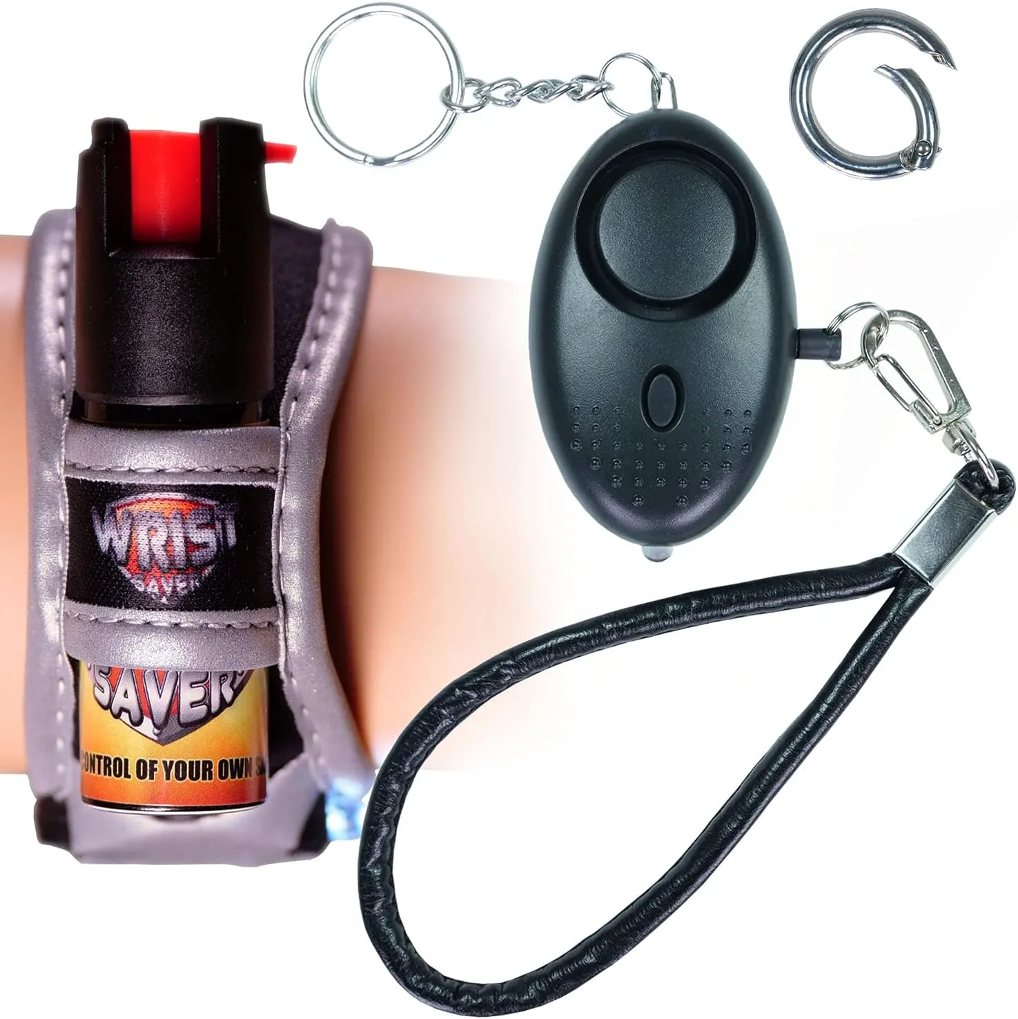 Police Strength OC Pepper Spray for Running, Lightweight Compact Self Defense Wristband Ideal for Women Runners, Joggers & Walkers w/ID Card, LED Light & Reflective Edging
