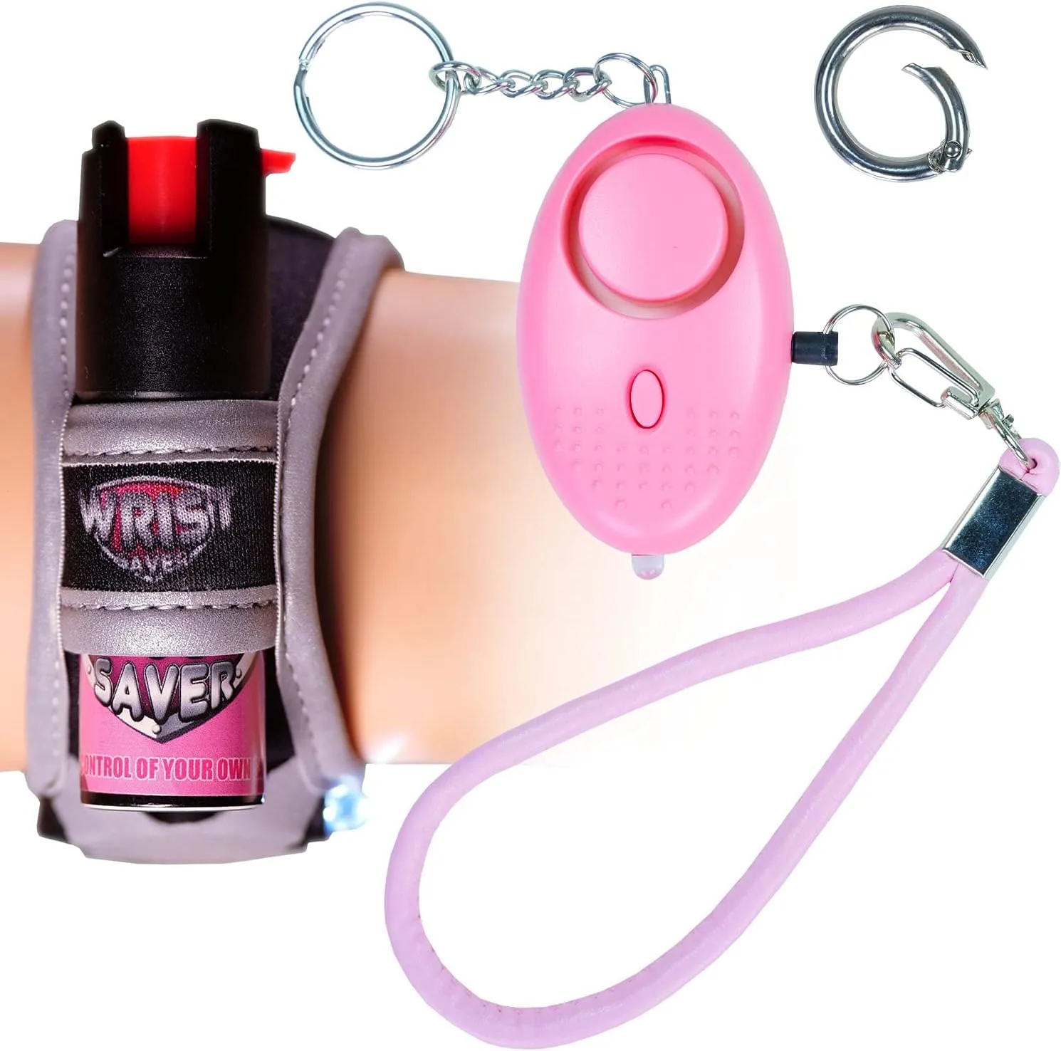 Police Strength OC Pepper Spray for Running, Lightweight Compact Self Defense Wristband Ideal for Women Runners, Joggers & Walkers w/ID Card, LED Light & Reflective Edging