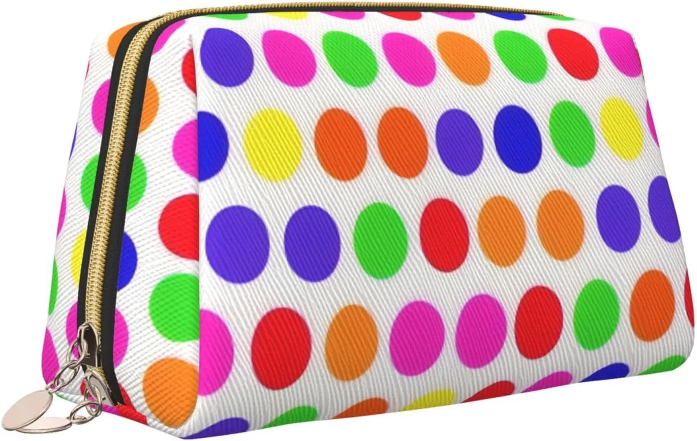 Polka Dot Toiletry Pouch, Travel-Friendly Makeup Organizer For Makeup Brushes, Lipsticks