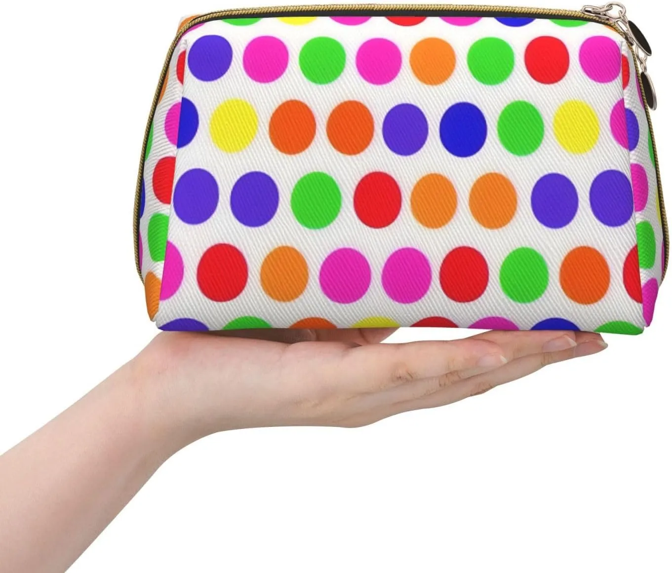 Polka Dot Toiletry Pouch, Travel-Friendly Makeup Organizer For Makeup Brushes, Lipsticks