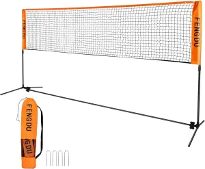 Portable Badminton Net Set, Adjustable Height Tennis Net, Kids Volleyball,Soccer Net Easy Setup Nylon Sports Net with Poles for Backyard, Indoor, Outdoor, Beach