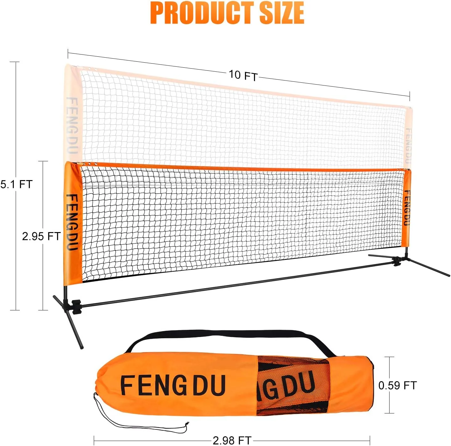 Portable Badminton Net Set, Adjustable Height Tennis Net, Kids Volleyball,Soccer Net Easy Setup Nylon Sports Net with Poles for Backyard, Indoor, Outdoor, Beach
