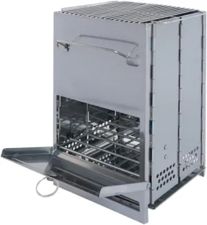 Portable BBQ Grill, Stainless Steel Charcoal with Handle, Foldable Outdoor Barbecue for Camping, Picnics, Backyard