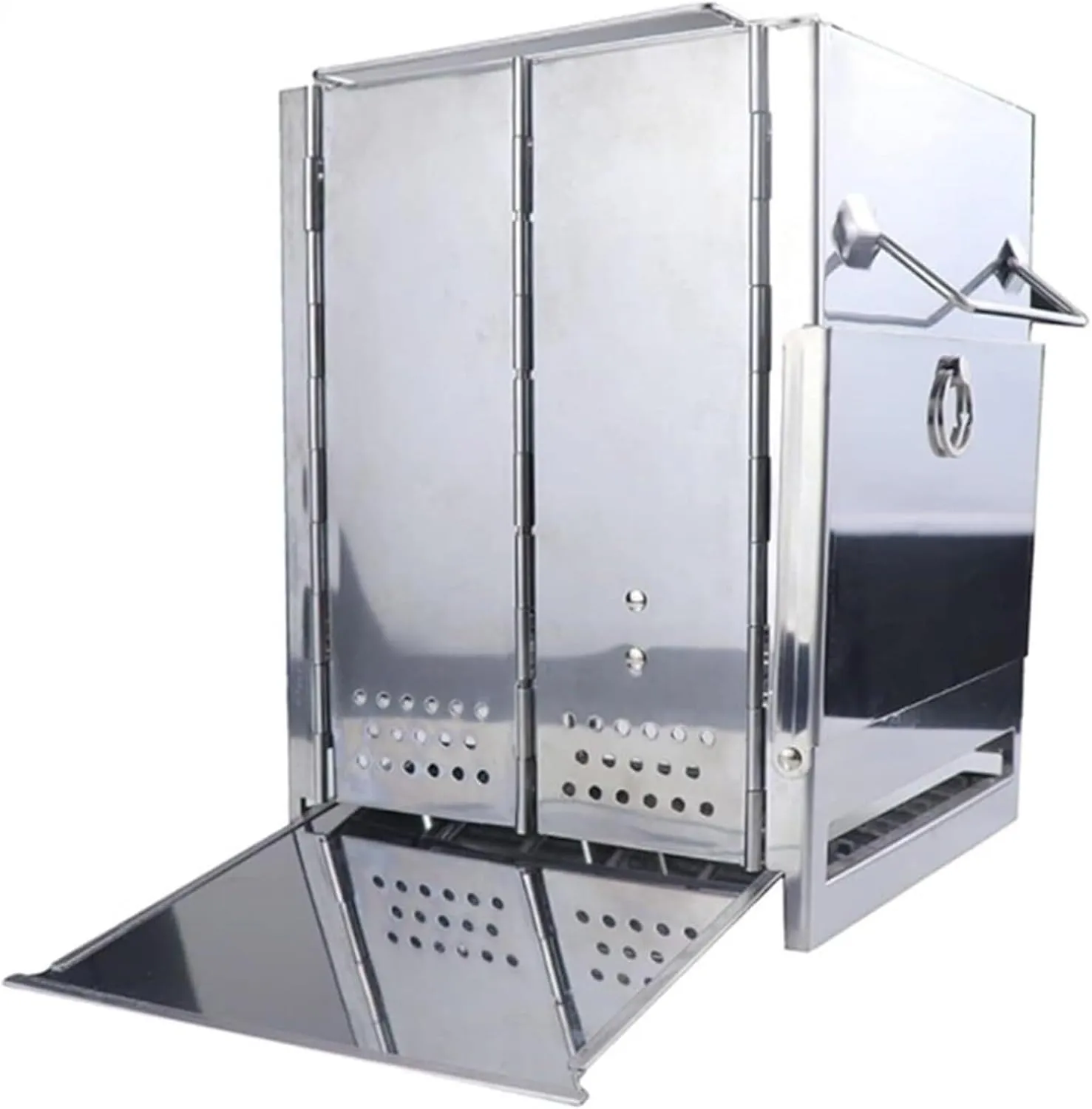 Portable BBQ Grill, Stainless Steel Charcoal with Handle, Foldable Outdoor Barbecue for Camping, Picnics, Backyard