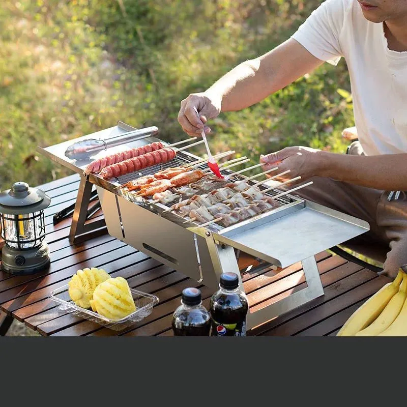 Portable BBQ Grill with Stainless Steel Bracket